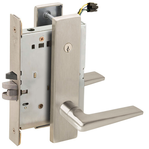 Electric Mortise Lock Satin Nickel Plated Clear Coated