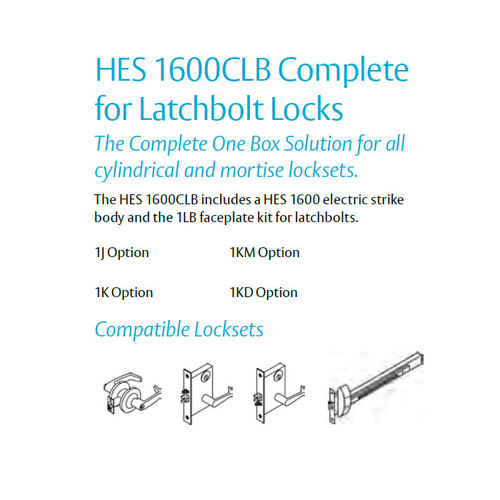 HES 1600-CLB BLK 12 / 24 Volt DC Electric Strike Complete Pac for Latchbolt Locks Black Finish