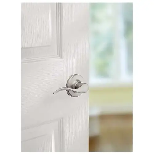 Balboa Passage Lever, 6-Way Adjustable Latch 2-3/8"-2-3/4" Backset, Grade 3, 619/US15 Satin Nickel