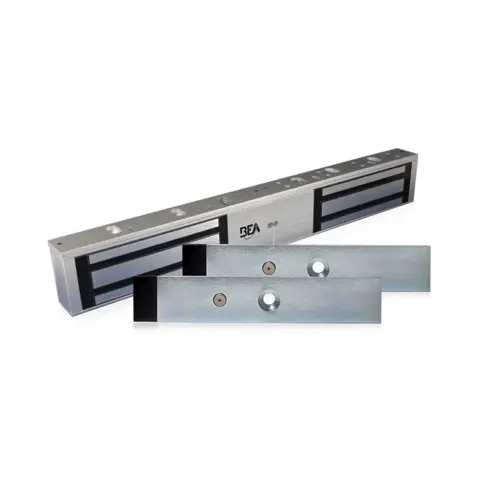 BEA 10MAGLOCK5UL 1200 Pound Double Surface Mount Magnetic Lock UL Listed 12 / 24 Volt DC Aluminum Finish