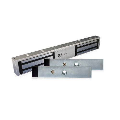 BEA 10MAGLOCK6UL 600 Pound Double Surface Mount Magnetic Lock UL Listed 12 / 24 Volt DC Aluminum Finish