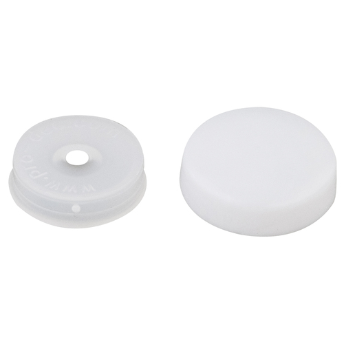 White Flat Large Snap Cap Screw Covers - pack of 100
