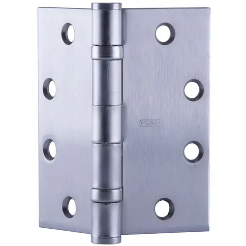 Five Knuckle Concealed Conductor Ball Bearing Architectural Hinge, Steel Full Mortise, Standard Weight, 4-1/2" x 4", Square Corner, 4-Wire, Bright Chrome