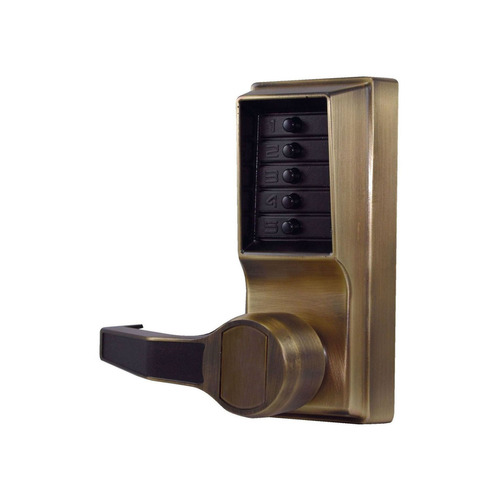 Pushbutton Lock Satin Brass Blackened Satin Relieved Clear Coated