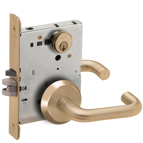 Entry / Office Mortise Lock C Keyway with 03 Lever and C Rose Antique Brass Finish