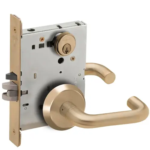 Classroom Mortise Lock C Keyway with 03 Lever and C Rose Antique Brass Finish