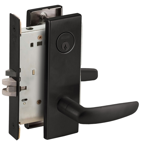 Storeroom Mortise Lock with C Keyway with 07 Lever and N Escutcheon Matte Black Finish