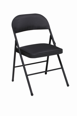 Cosco 14-995-JBD4 Deluxe Folding Chair, Padded Seat & Back, Black