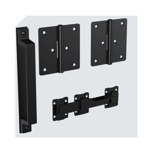 V1110 Modern Gate Kit (1 pull, 1 latch, 2 hinges) - Black