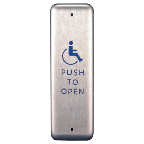 Stanley Closer CL2055 Push Plate Actuator with Handicap Logo Satin Stainless Steel Finish