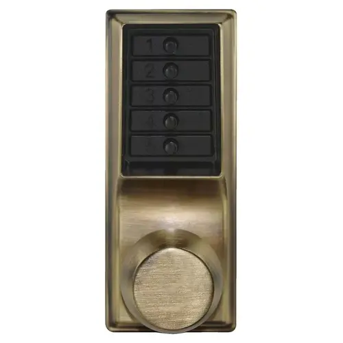 Pushbutton Lock Satin Brass Blackened Satin Relieved Clear Coated