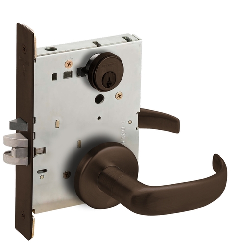 Storeroom Mortise Lock C Keyway with 17 Lever and B Rose Aged Bronze Finish