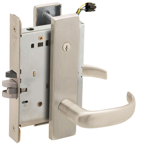 Electric Mortise Lock Satin Nickel Plated Clear Coated