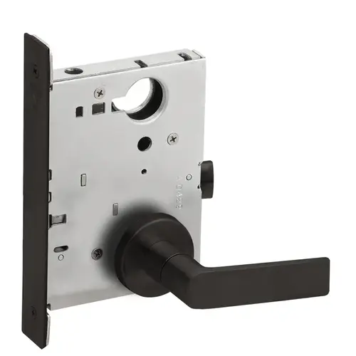 Full Dummy Mortise Trim with Lock Case with 01 Lever and A Rose Matte Black Finish