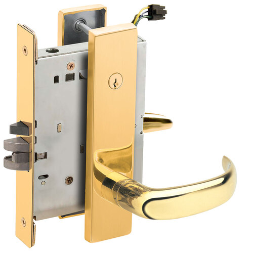 Electric Mortise Lock Bright Brass