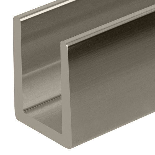 Polished Nickel 3/8" Fixed Panel Shower Door Deep U-Channel -  18" Stock Length - pack of 5