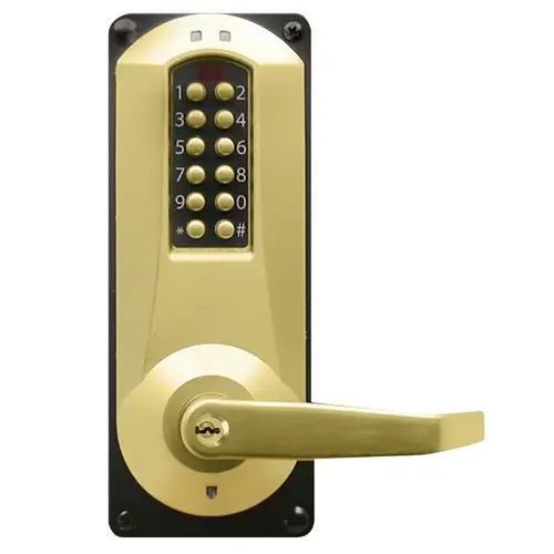 Schlage E-Plex 5086 Back-to-Back Mortise Lock, Satin Brass, 100 Access Codes, 3,000 Audit Events, KIL