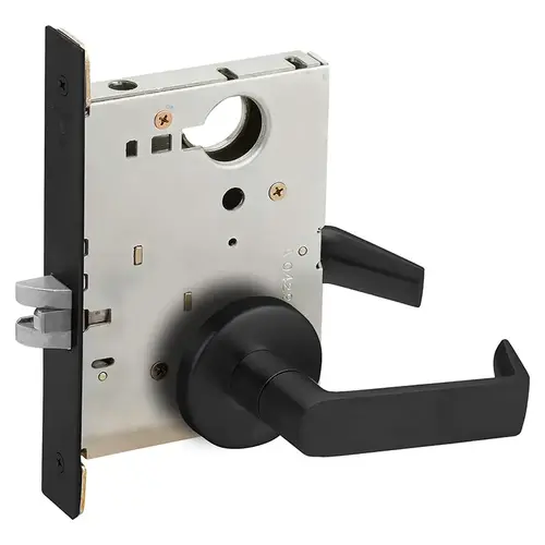 Passage Mortise Lock with 06 Lever and B Rose Matte Black Finish