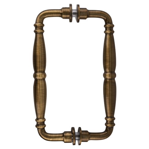 CRL V1C8X8ABR Antique Brass 8" Victorian Style Back-to-Back Pull Handles