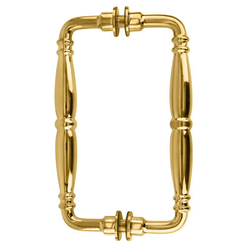 CRL V1C8X8BR Polished Brass 8" Victorian Style Back-to-Back Pull Handles