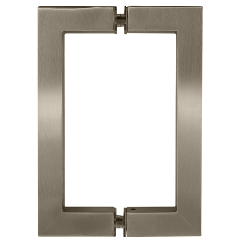Brushed Nickel 6" x 6" SQ Series Square Tubing Back-to-Back Pull Handle