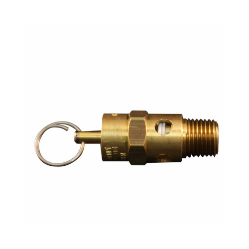 Air Compressor Safety Valve, Brass, 2 x 1/4 In. NPT