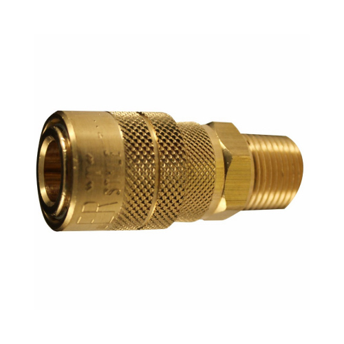 M-Style Air Tool Coupler, Brass, 3/8 In. MNPT