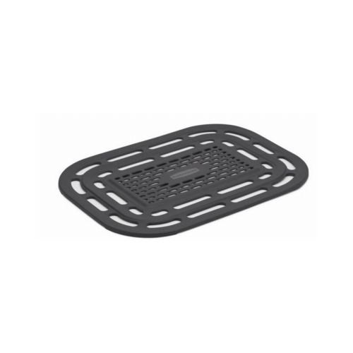 1G1706BLA Sink Mat, 12.68 in L, 10.71 in W, 0.35 in Thick, Black