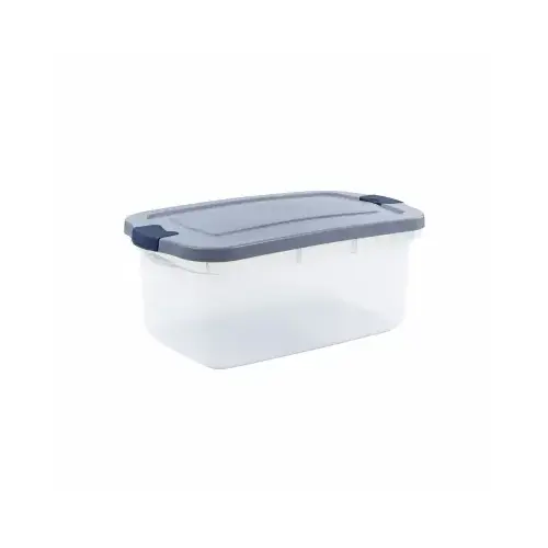 Roughneck Clear Storage Bin, Break-Resistant, Stackable, 50 Qt.