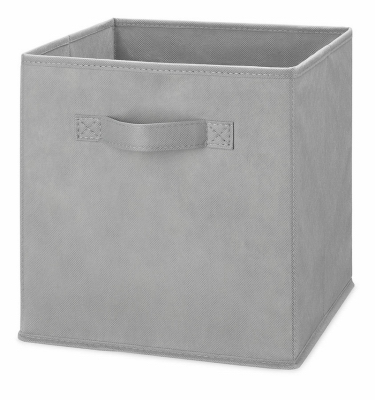 Whitmor 6333-8978-ALY Fabric Storage Cube, Collapsible, Light Gray, 10.5 x 10.5 x 11 In.