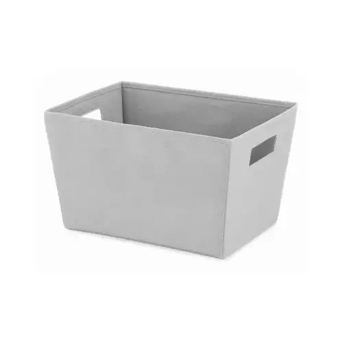 Fabric Storage Tote, Gray, 10 x 13 x 7.5 In.