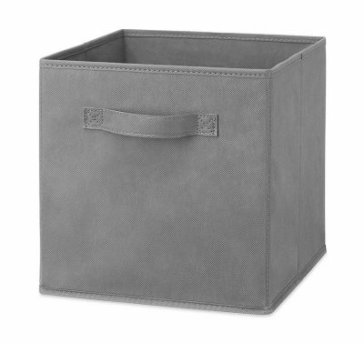 Whitmor 6333-8978-STG Fabric Storage Cube, Collapsible, Steel Gray, 10.5 x 10.5 x 11 In.