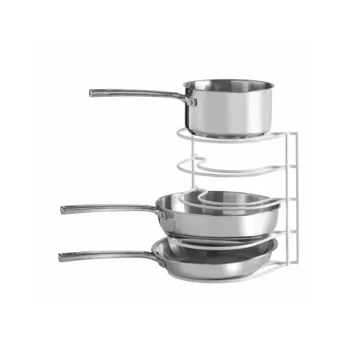 PANACEA 40210 Pots & Pans Rack, White Steel, 9.5 x 10 x 11.25 In.