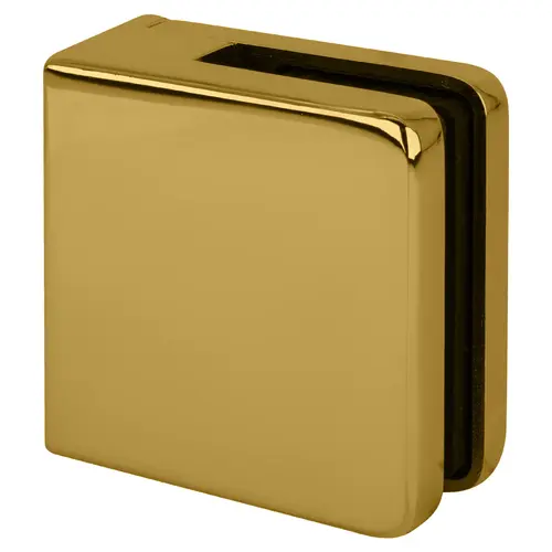 Polished Brass Z-Series Square Type Flat Base Zinc Clamp for 1/4" and 5/16" Glass