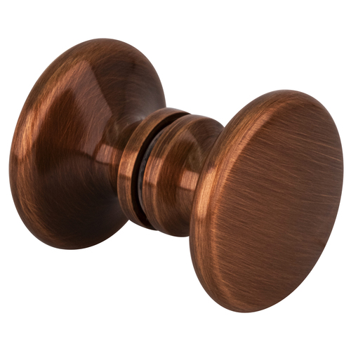 Antique Brushed Copper Traditional Style Back-to-Back Shower Door Knobs