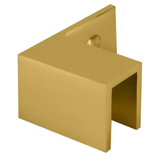 Polished Brass Left Hand "Sleeve Over" Wall Mount Glass Clamp