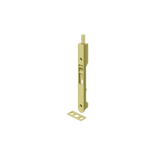 Deltana 7FBR3 7" Length Flush Door Bolt Round Corner Polished Brass