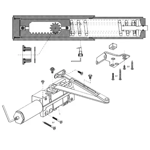 Door Closer with Full Cover Aluminum Finish