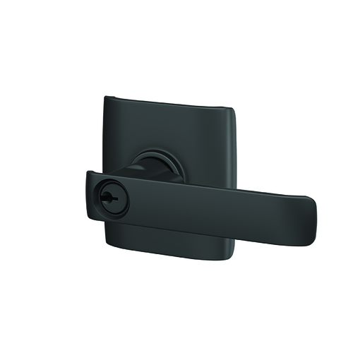 Clybourn Lever with Dalton Rose Keyed Entry Lock C Keyway with 16086 Latch and 10027 Strike Matte Black Finish