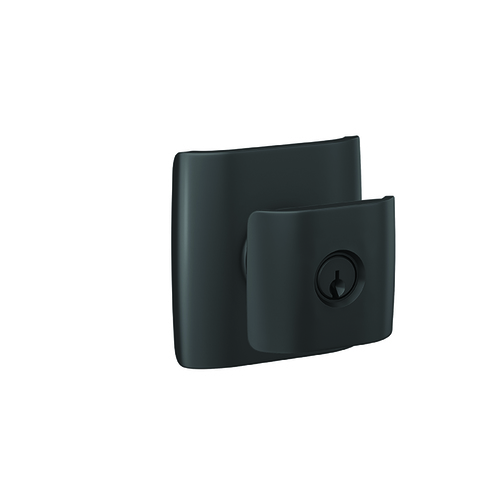 Ganton Knob with Dalton Rose Keyed Entry Lock C Keyway with 16086 Latch and 10027 Strike Matte Black Finish