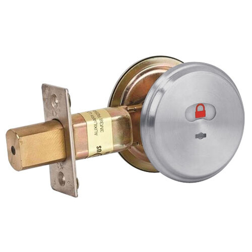 Deadbolt - Indicator with 2-3/4" Backset and Square Deadbolt Strike Satin Chrome Finish