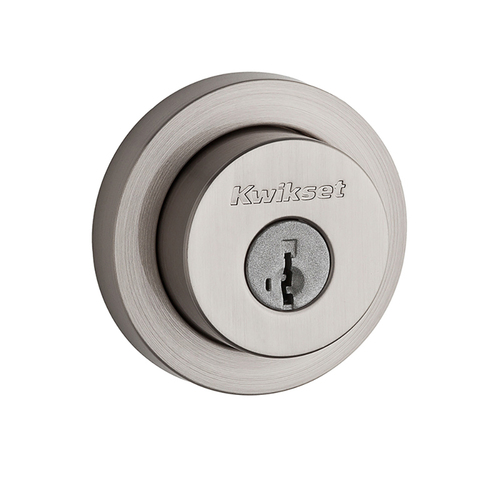 Milan Round Double Cylinder Deadbolt SmartKey with RCAL Latch and RCS Strike KA3 Satin Nickel Finish