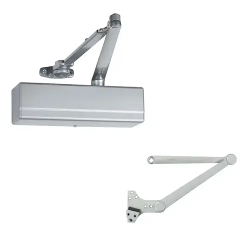 KIT - 1431 Series Surface Door Closer, CPS Heavy Duty Parallel Arm with Compression Stop, ADA Aluminum Powerglide Series, Adjustable Spring Size 1-6, TB Thru-Bolts, UL Listed for Fire Rated Doors, All Weather Fluid, Grade 1, 689/EN Sprayed Aluminum