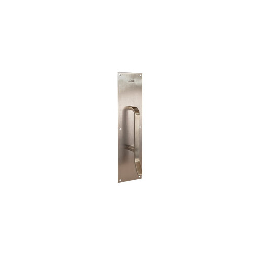 Trimco 10352710CU 3-1/2" x 15" Pull Plate with 6" Center to Center Ultimate Restroom Pull Healthy Hardware Steralloy Finish