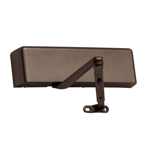 Right Hand Adjustable 1-5 Top Jamb Push Side Mounted Door Closer with TBSRT Thru Bolts 695 Dark Bronze Finish