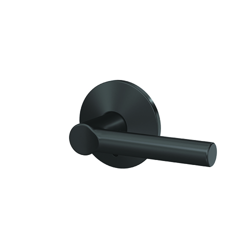 Broadway Lever with Kinsler Rose Passage and Privacy Lock with 16600 Latch and 10027 Strike Matte Black Finish