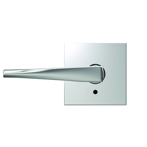 Eller Lever with Collins Rose Passage and Privacy Lock with 16600 Latch and 10027 Strike Bright Chrome Finish