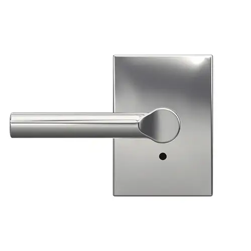 Broadway Lever with Century Rose Passage and Privacy Lock with 16600 Latch and 10027 Strike Bright Chrome Finish