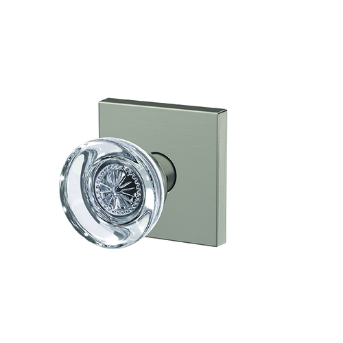 Hobson Knob with Collins Rose Passage and Privacy Lock with 16600 Latch and 10027 Strike Satin Nickel Finish