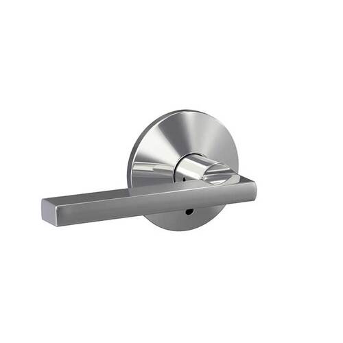 Latitude Lever with Kinsler Rose Passage and Privacy Lock with 16600 Latch and 10027 Strike Bright Chrome Finish